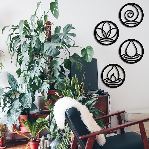 Dört Element Metal Duvar Dekoru