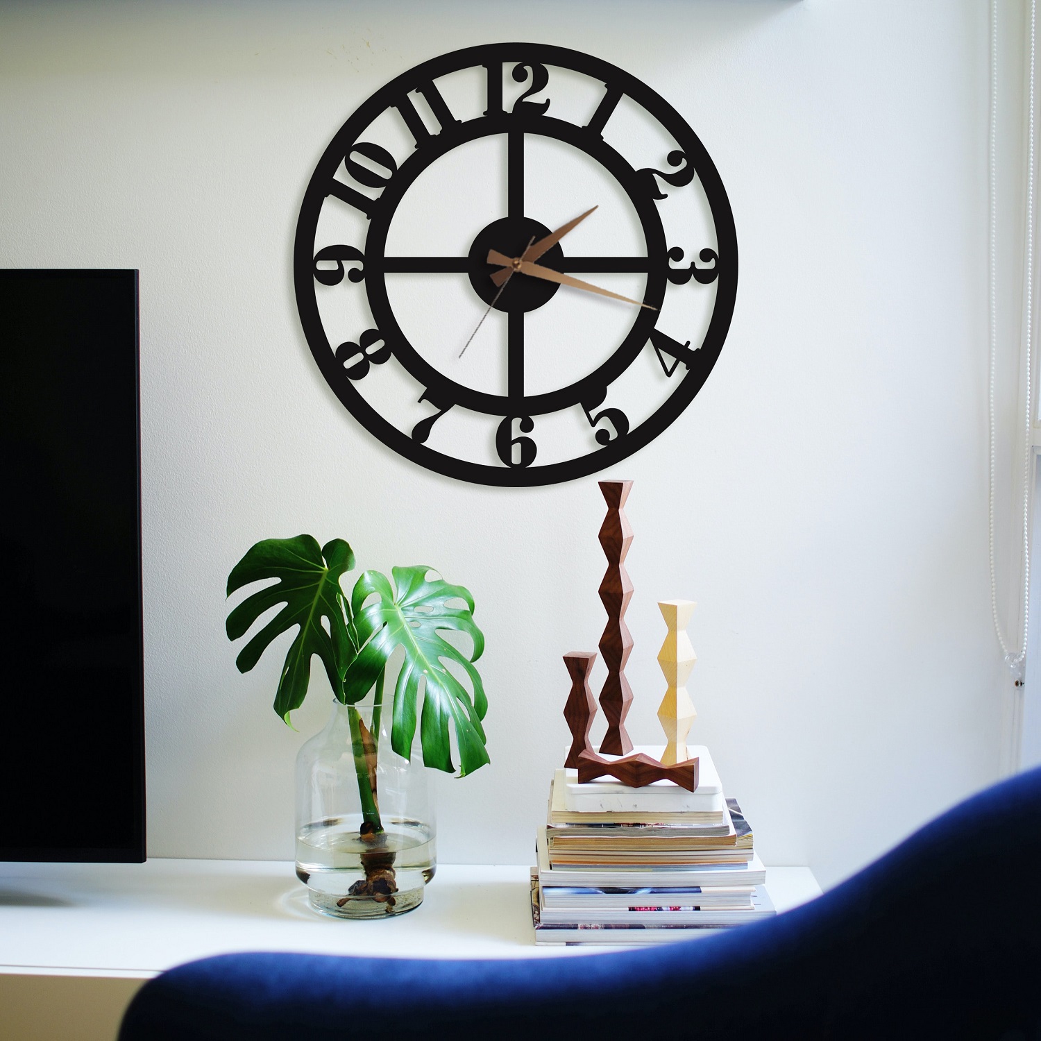 Rakam 50 Cm Metal Duvar Saati